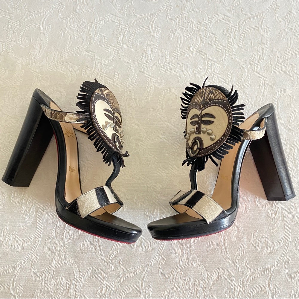 Christian louboutin Python Kimpa Mask Cuff Python Slide Sandals - Picture 3 of 9